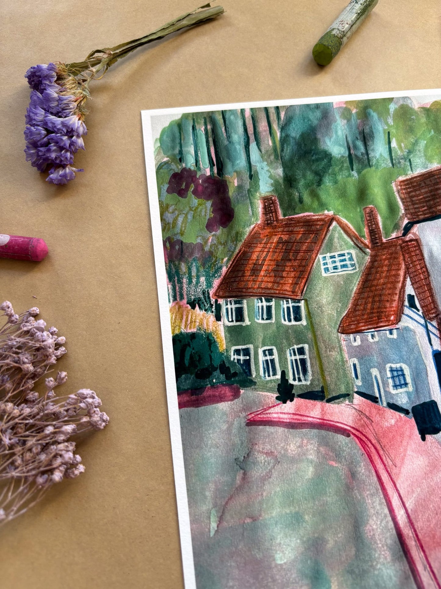 Colourful Houses Art Print