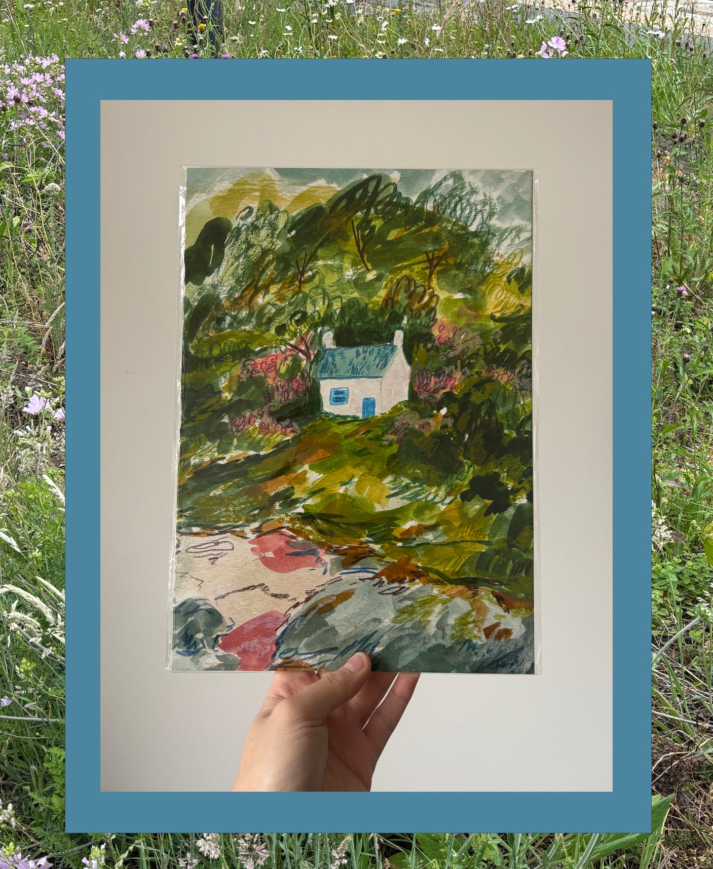 Sale Seaside Cottage Print A4