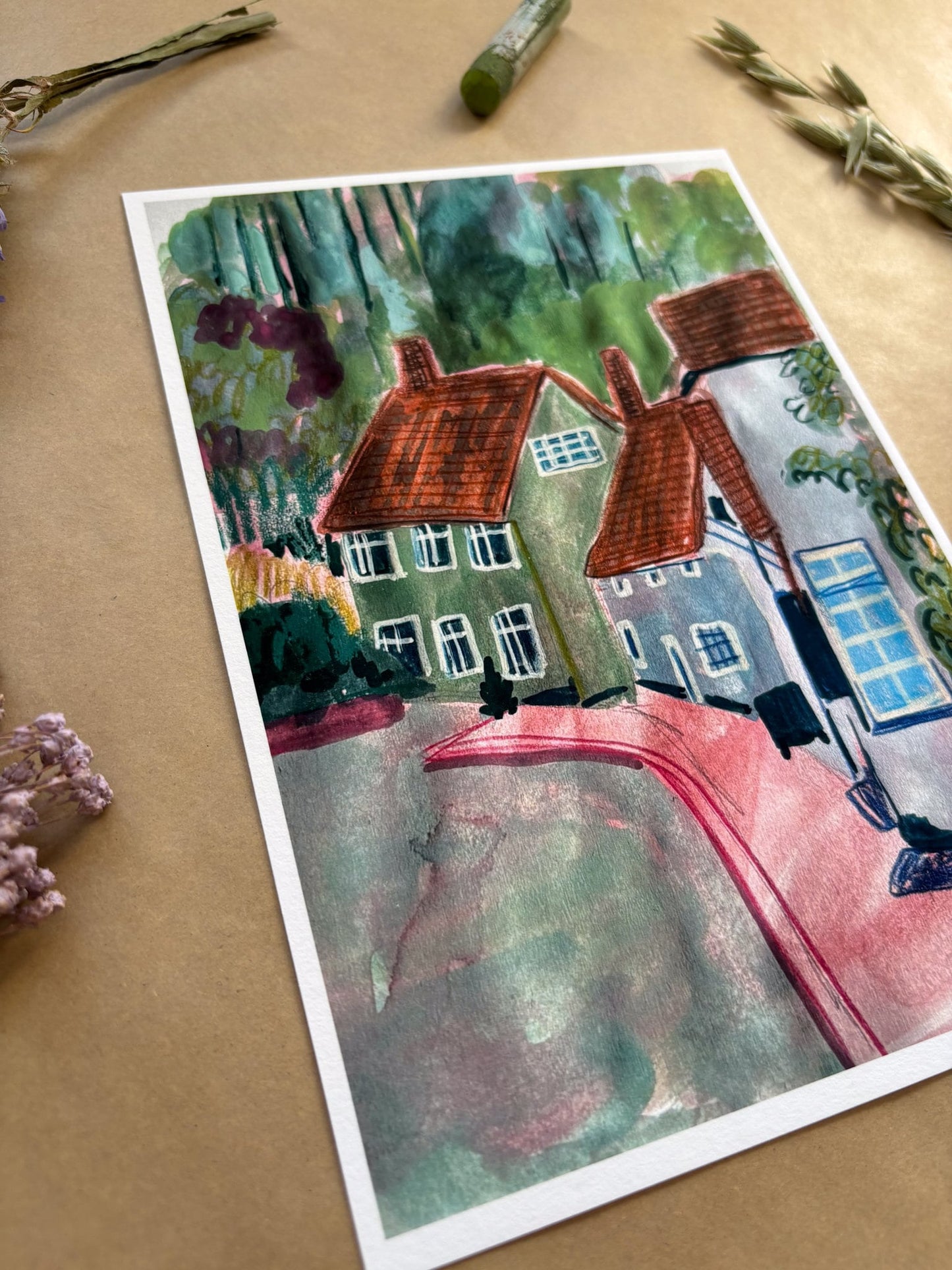 Colourful Houses Art Print
