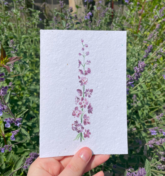 Delphinium Seed Paper Card