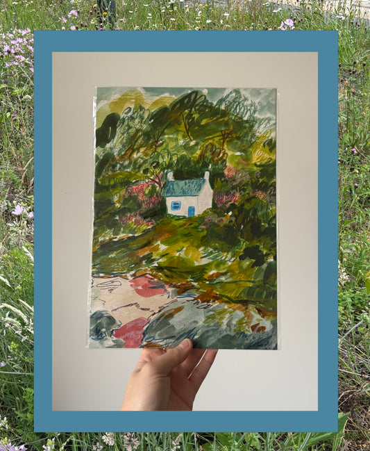 Sale Seaside Cottage Print A4